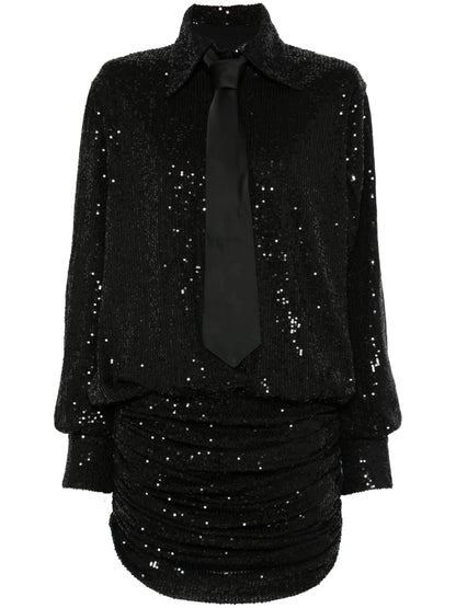 Sequin-Embellished Mini Dress