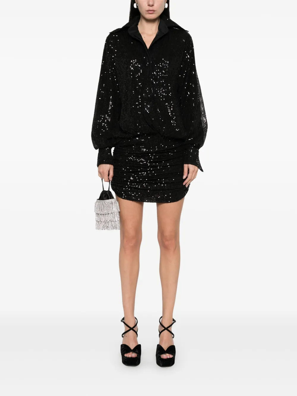 Sequin-Embellished Mini Dress