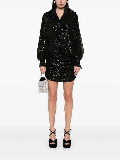 Sequin-Embellished Mini Dress