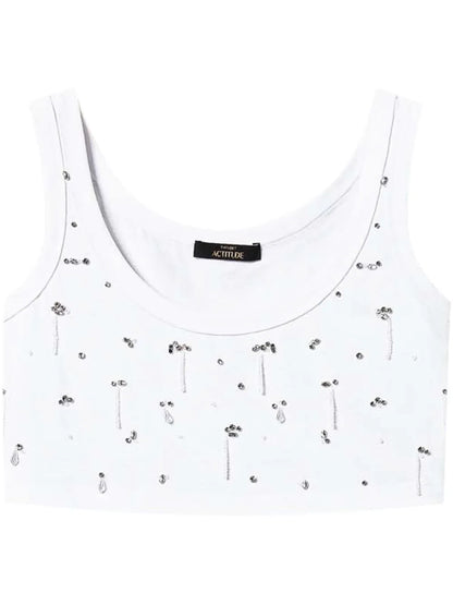 Embroidered Cropped Top