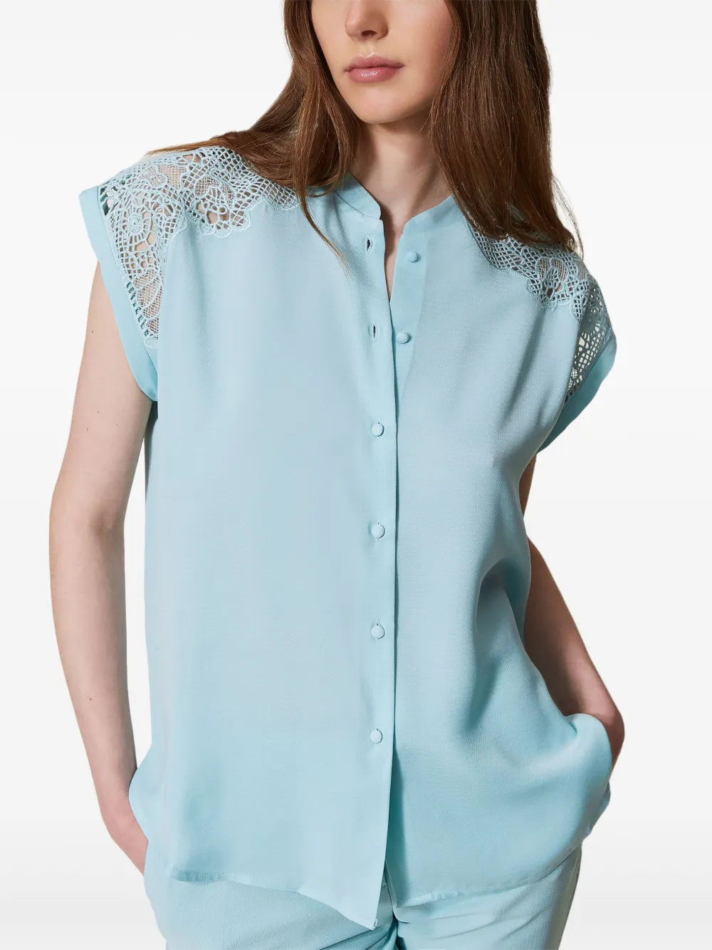 Lace-Panel Blouse