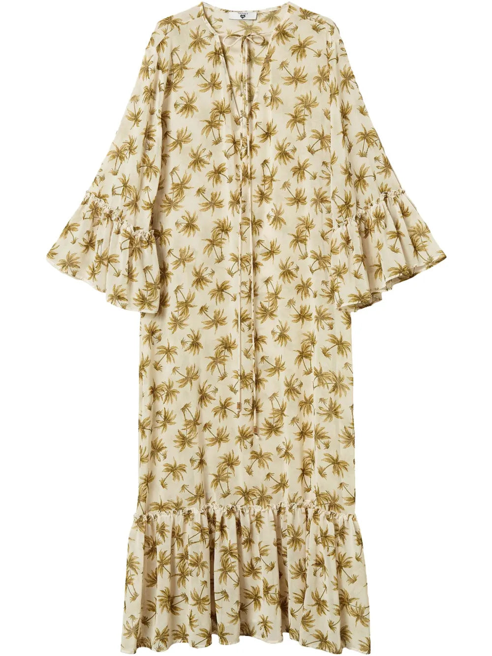 Palm Tree-Print Georgette Dress
