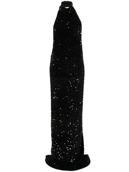 Sequin-Embellished Maxi Dress
