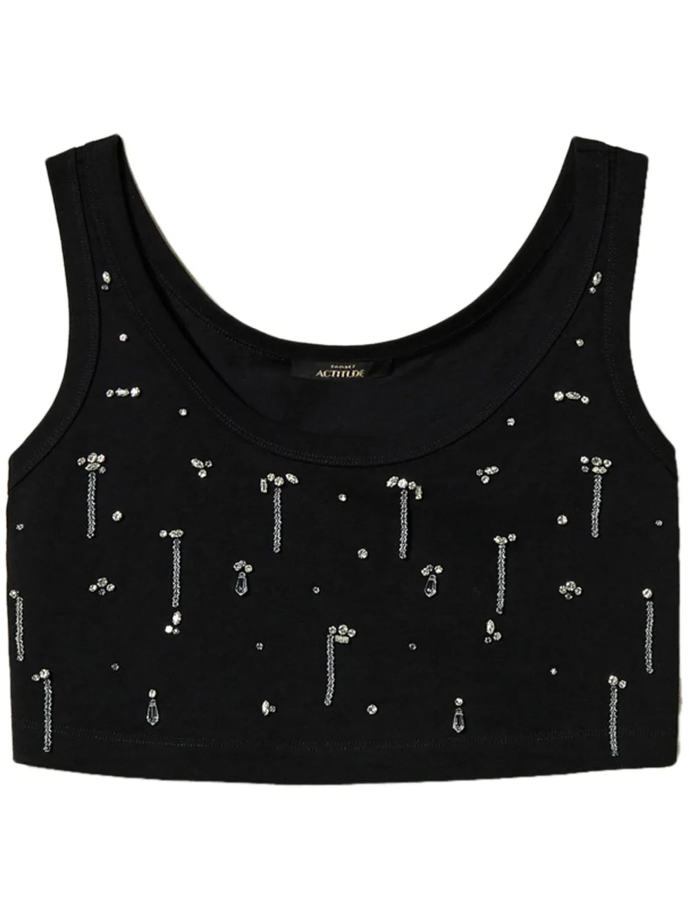 Crystal-Embellished Cropped Top