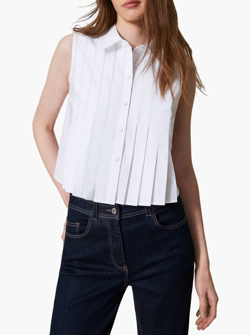 Pleated Cropped Shirt