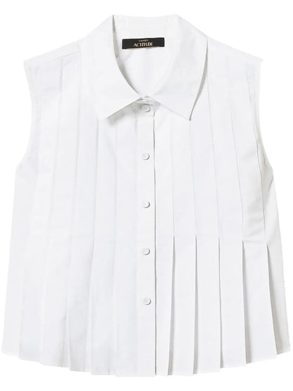 Pleated Cropped Shirt