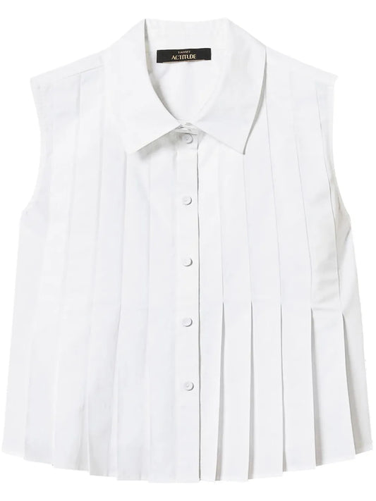 Pleated Cropped Shirt