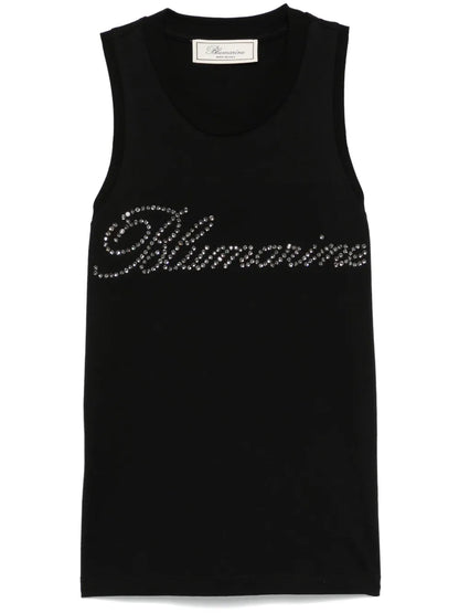 Rhinestone-Logo Tank Top