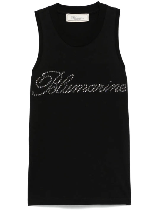 Rhinestone-Logo Tank Top