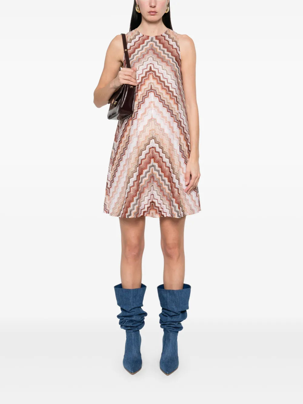 A-Line Zigzag Patterned Dress
