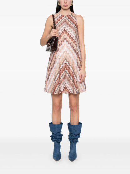 A-Line Zigzag Patterned Dress