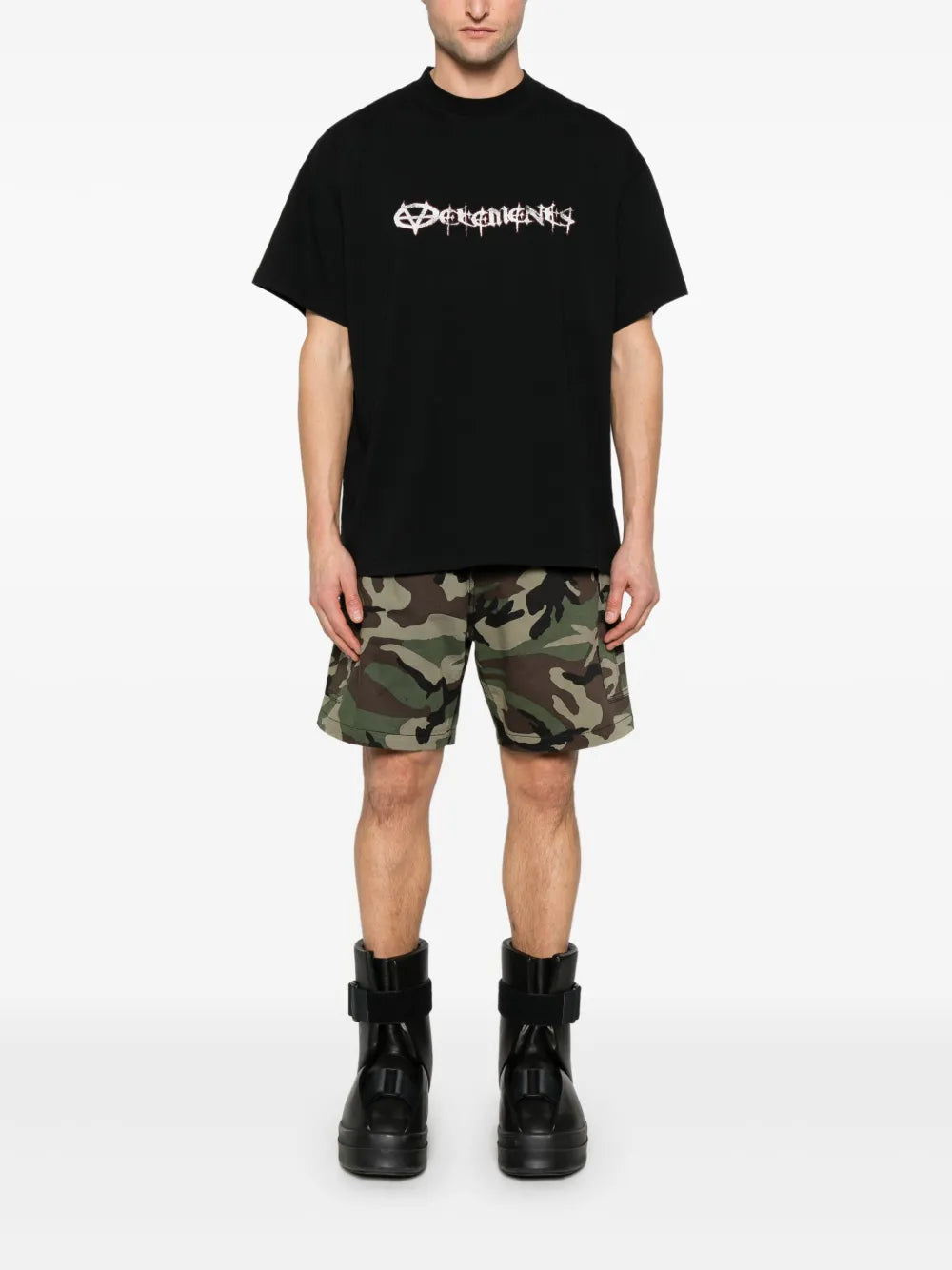 Camouflage-Pattern Cargo Shorts