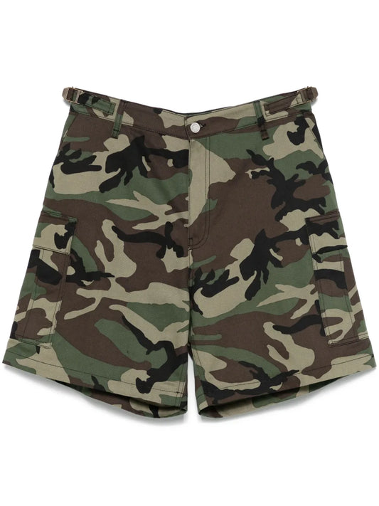 Camouflage-Pattern Cargo Shorts