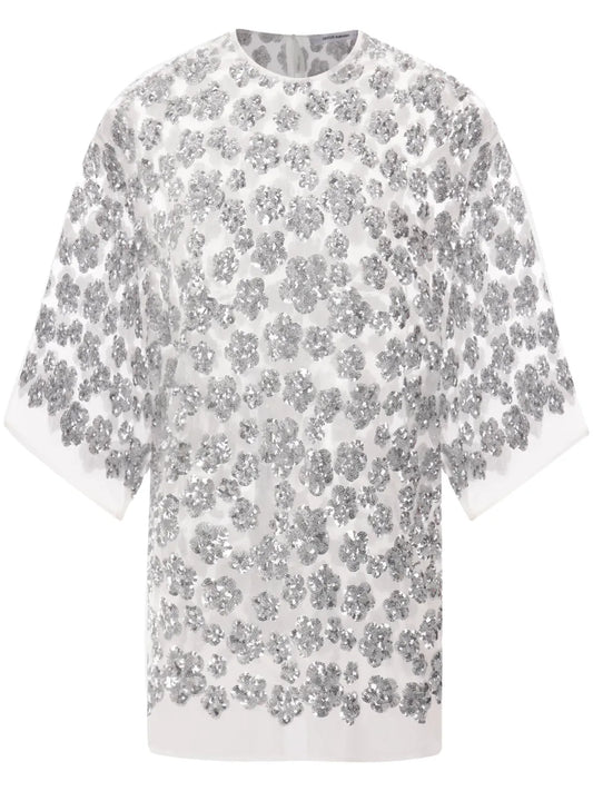 Floral-Sequins T-Shirt
