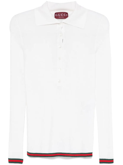Web-Stripe Polo Top