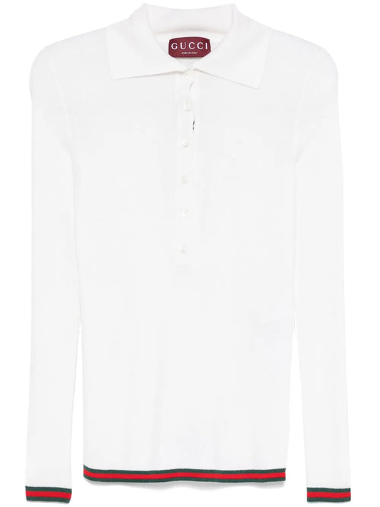 Web-Stripe Polo Top