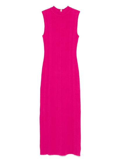 Ribbed Mock-Neck Midi Dress