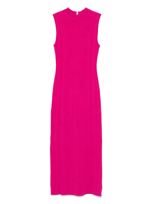 Ribbed Mock-Neck Midi Dress
