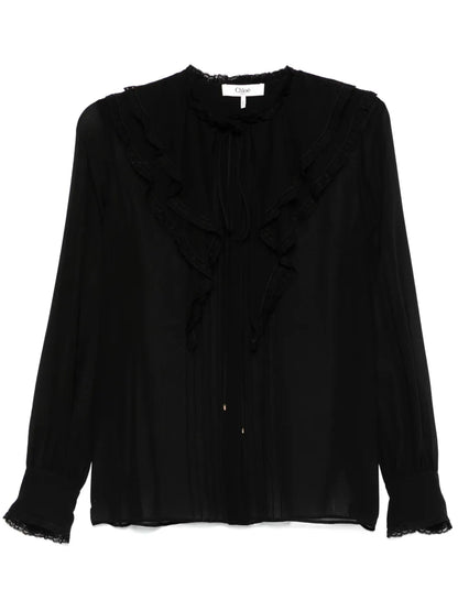 Ruffled Silk Blouse