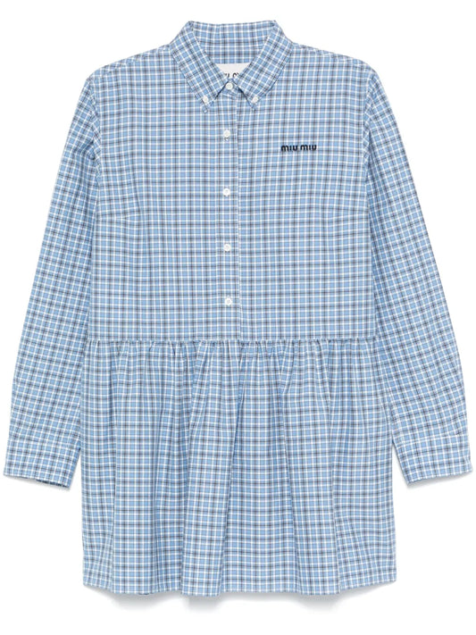 Check-Pattern Mini Dress