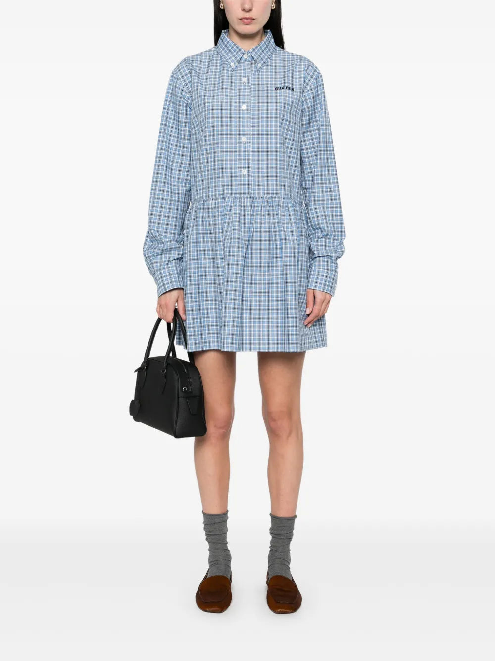 Check-Pattern Mini Dress