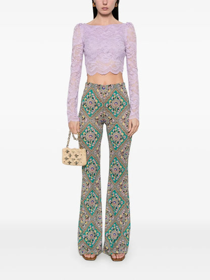 Floral-Print Trousers