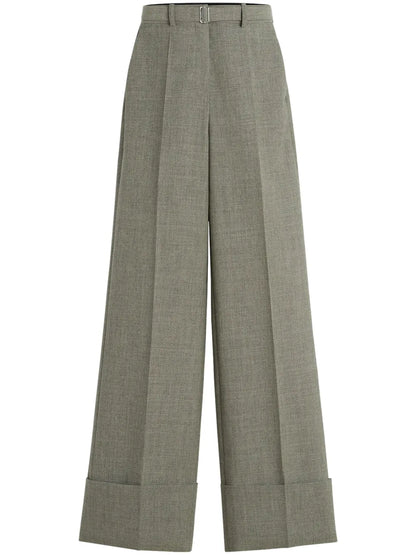Wide-Leg Wool Trousers