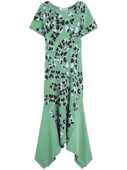 Floral-Intarsia Midi Dress