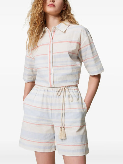 Striped Drawstring Shorts