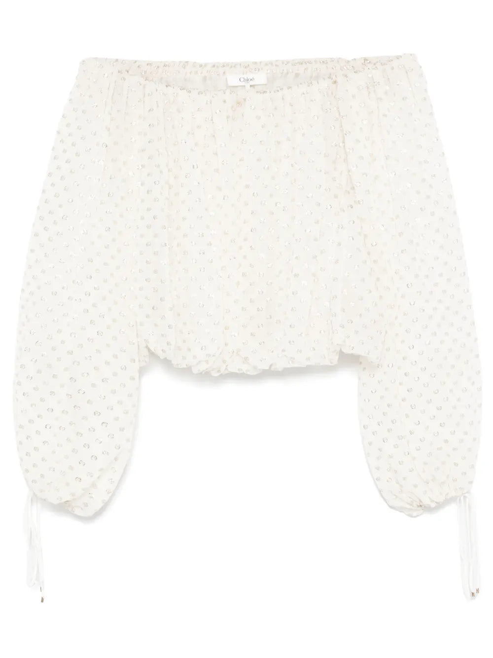 Off-The-Shoulder Jacquard Blouse