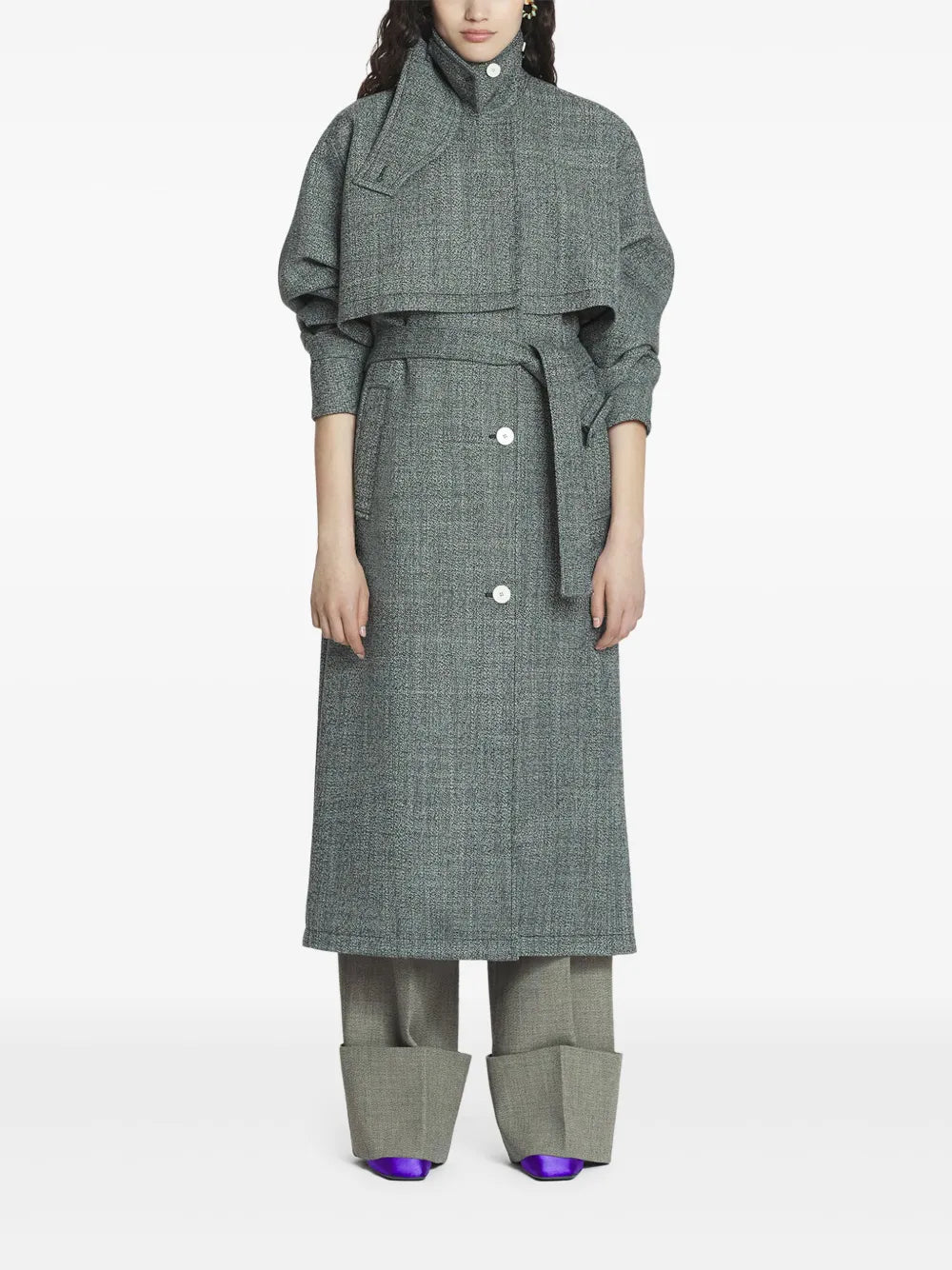 Virgin-Wool Trench Coat