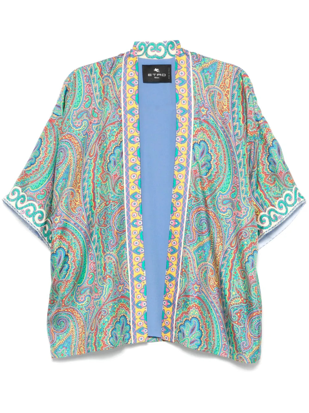 Paisley-Print Open-Front Jacket