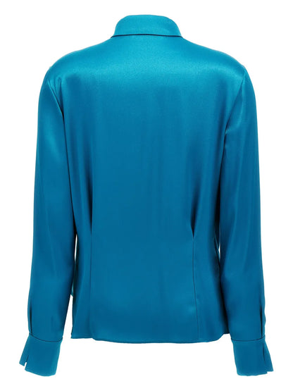 Draped Satin Shirt