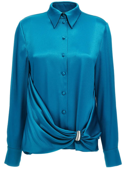 Draped Satin Shirt