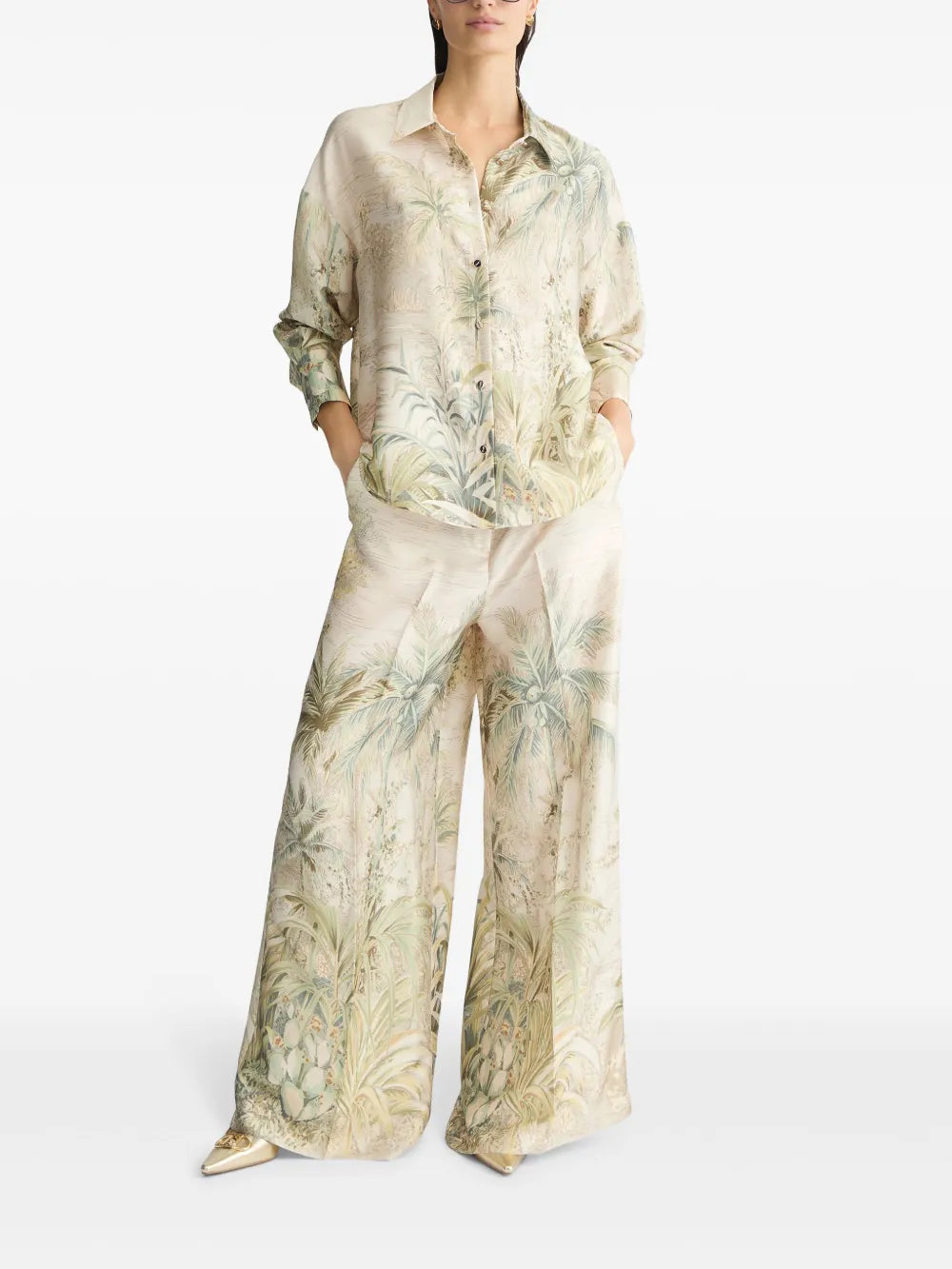 Floral-Print Trousers