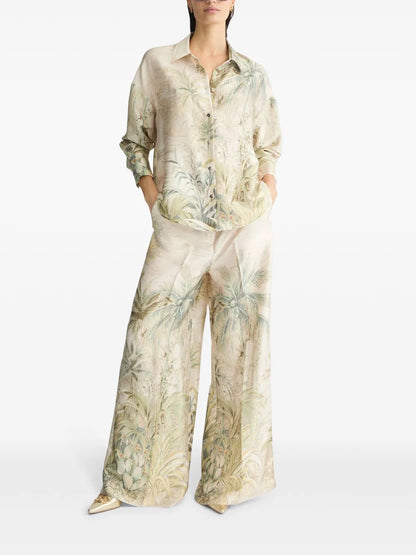 Floral-Print Trousers