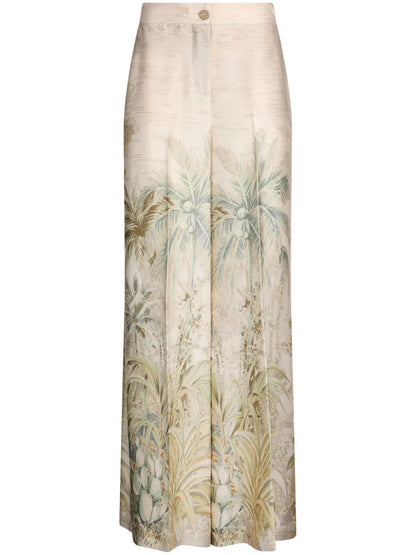 Floral-Print Trousers