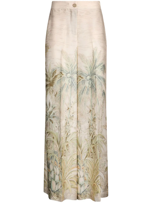 Floral-Print Trousers