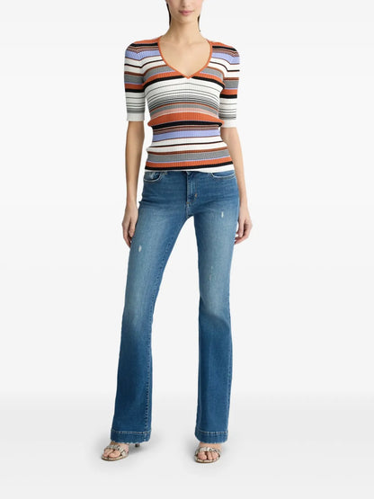 Rhinestone-Embellished Bootcut Jeans