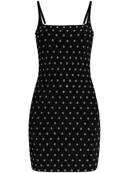 Eyelet-Embellished Mini Dress