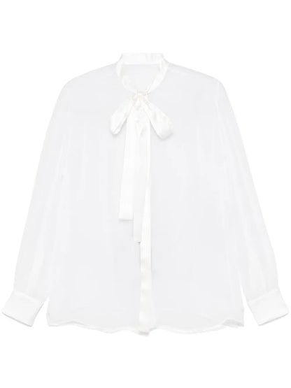 Chiffon Pussy-Bow Shirt