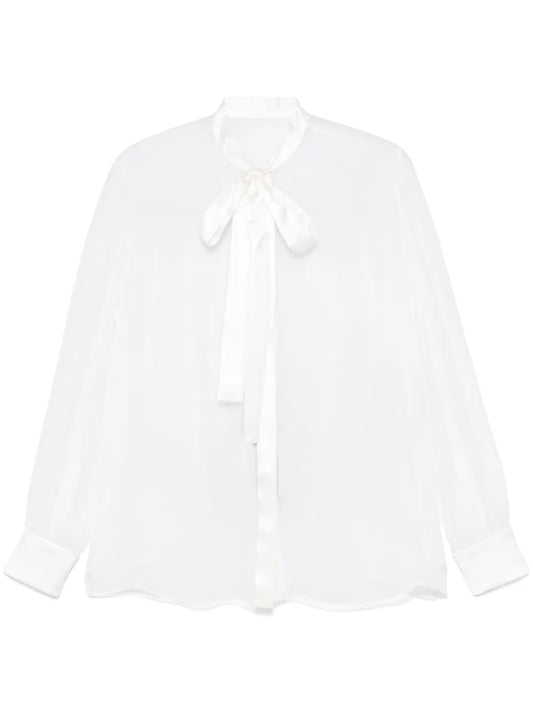 Chiffon Pussy-Bow Shirt