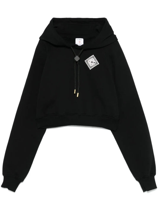 Embellished Cropped Hoodie