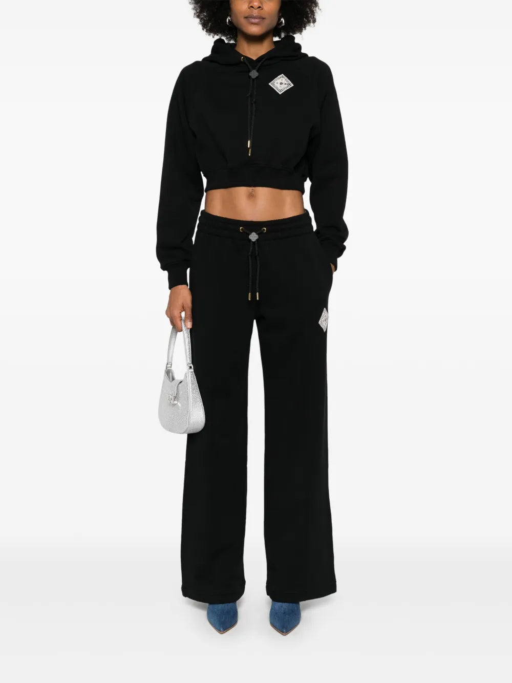 Embellished Cropped Hoodie