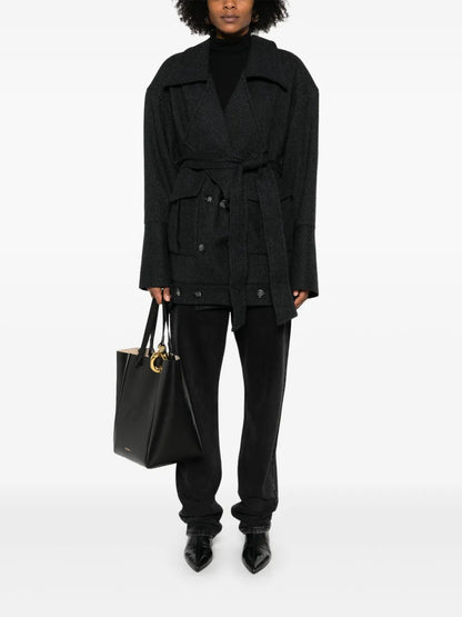Herringbone-Patterned Coat