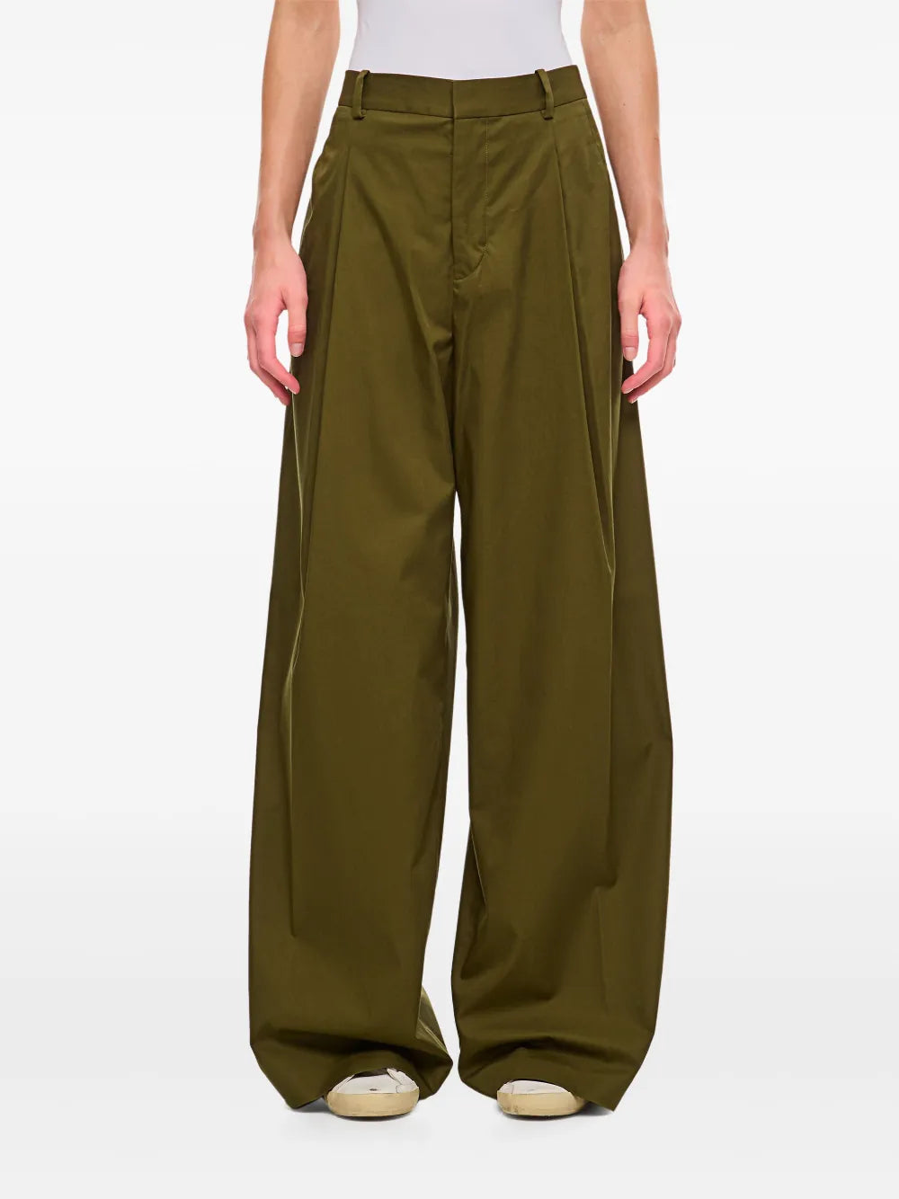 Pleated Wide-Leg Trousers