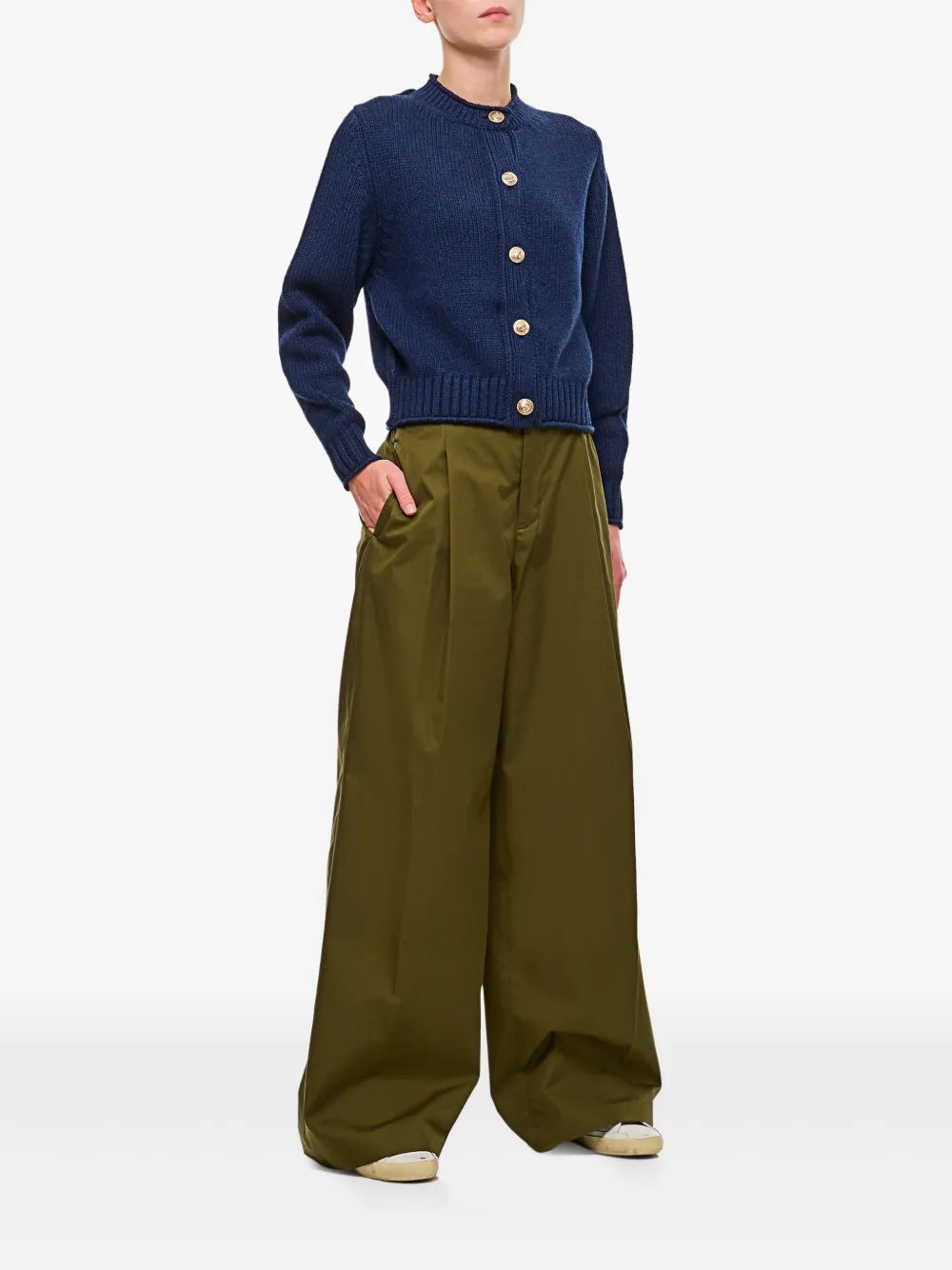 Pleated Wide-Leg Trousers
