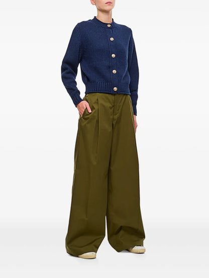Pleated Wide-Leg Trousers