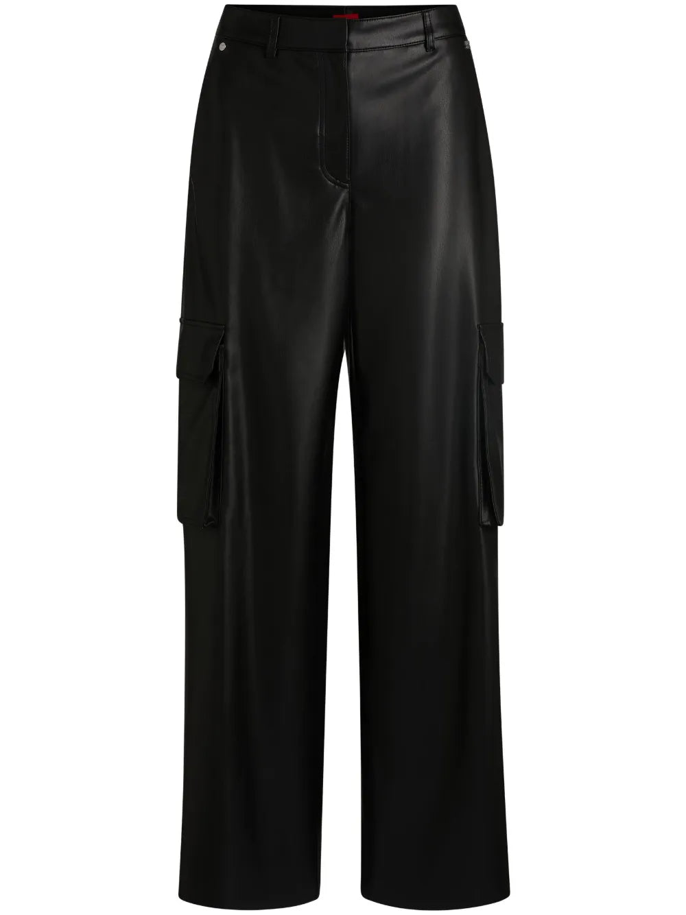 Faux-Leather Cargo Pants
