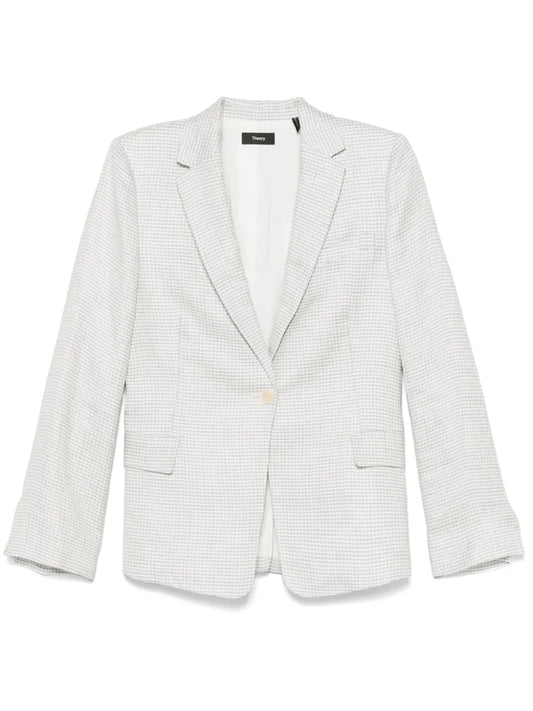 Houndstooth-Pattern Blazer
